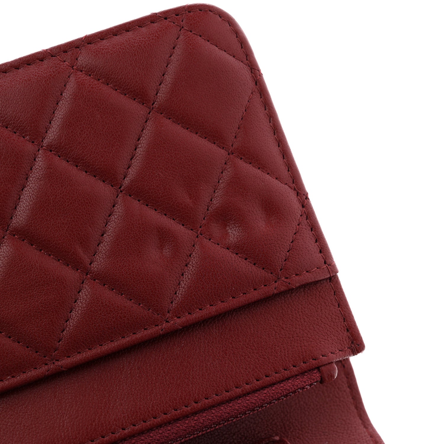 Chanel Lambskin Quilted Infinity Wallet On Chain WOC Burgundy