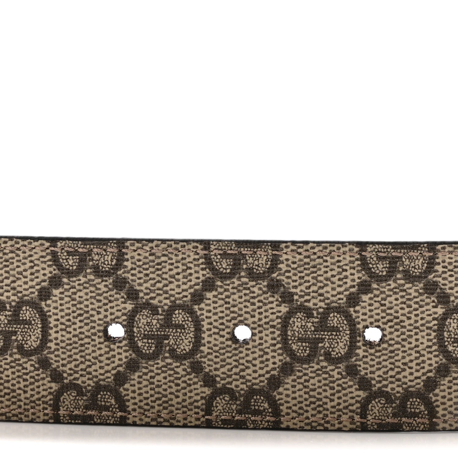 Gucci GG Supreme Monogram Plutone Calfskin Double G Reversible 30mm Belt 95 38 Beige Ebony New Acero