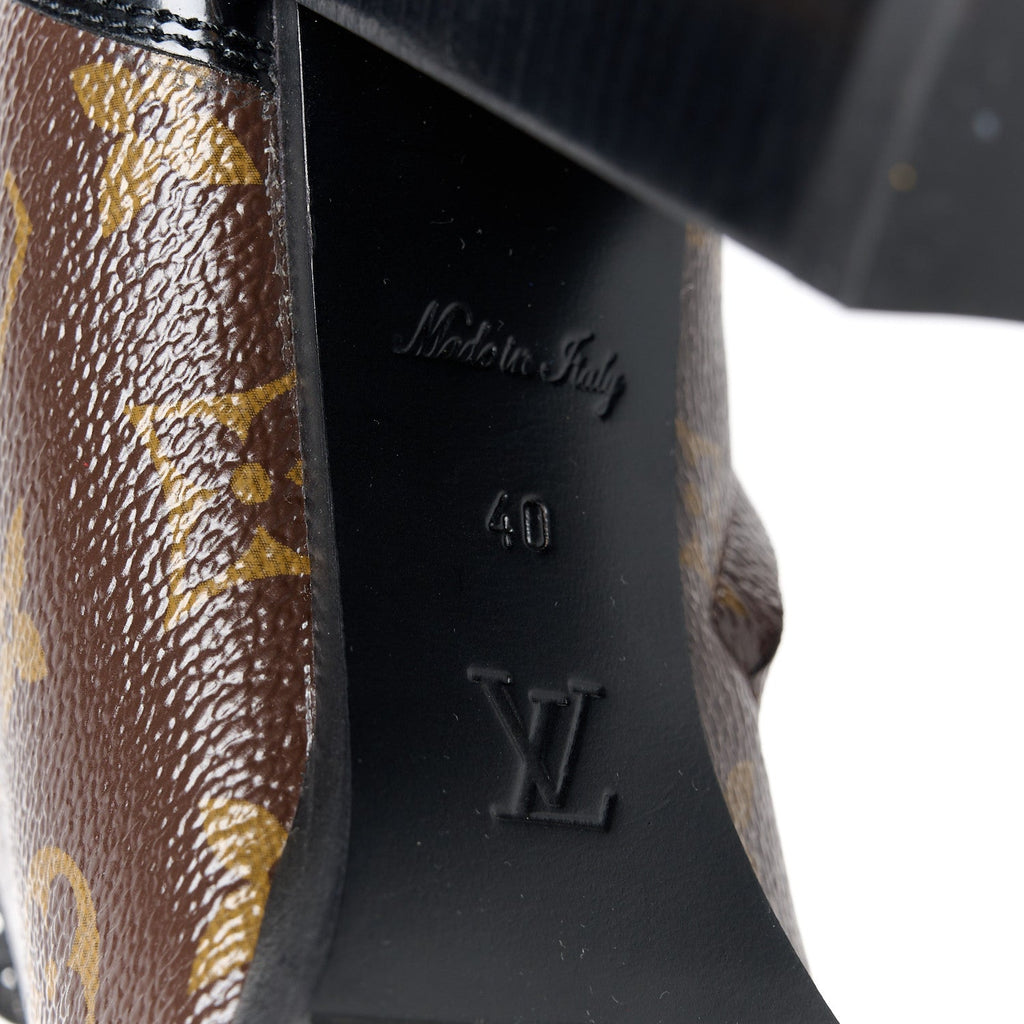 Louis Vuitton Patent Calfskin Monogram Star Trail Ankle Boots 40 Black