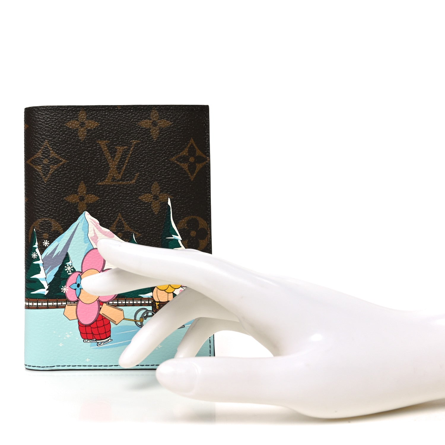Louis Vuitton Monogram 2023 Christmas Animation Alpine Passport Cover Pink