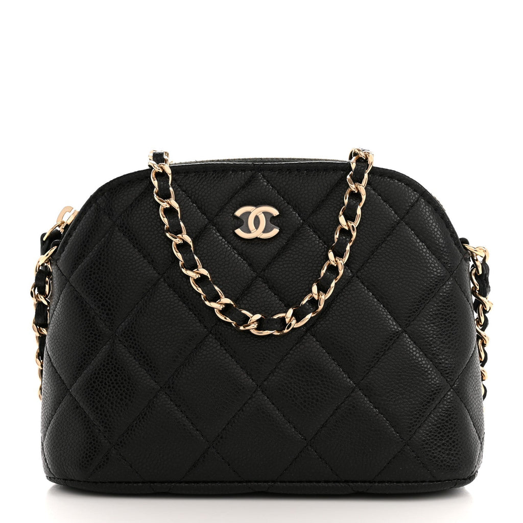Chanel Caviar Quilted Classic Clutch With Chain Black