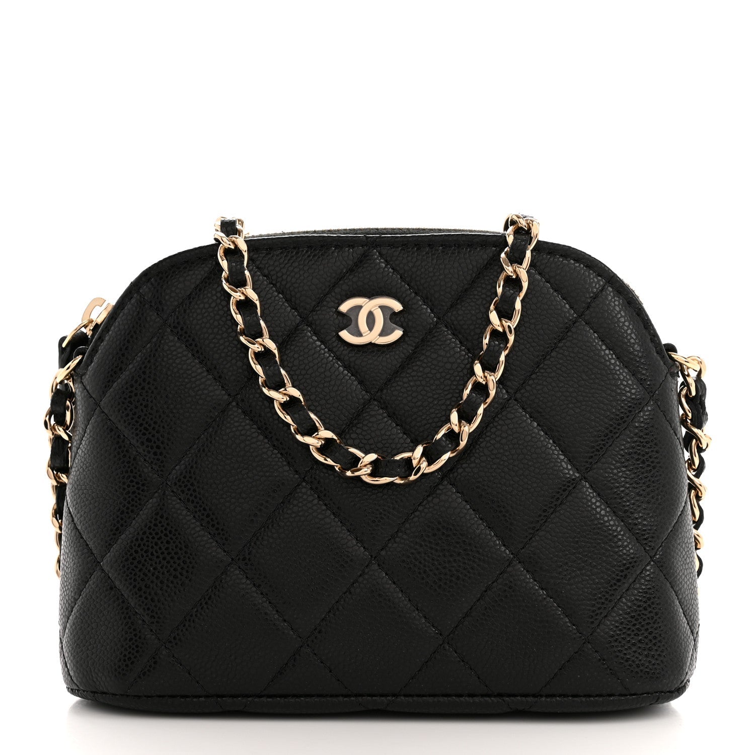 Chanel Caviar Quilted Classic Clutch With Chain Black