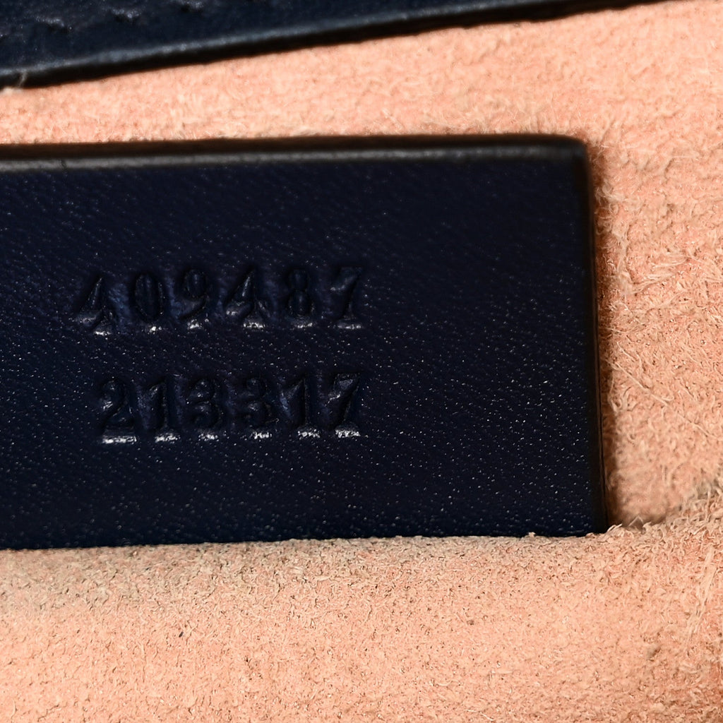 Gucci Guccissima Small Padlock Shoulder Bag Blue Agata
