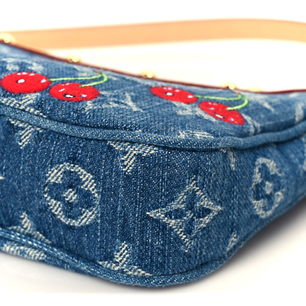 Louis Vuitton LV X TM Monogram Denim Cerises Pochette Accessories Blue