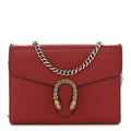 Gucci Calfskin Mini Dionysus Chain Wallet Hibiscus Red