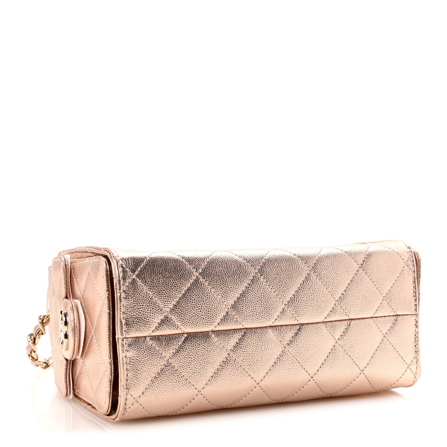 Chanel Metallic Caviar Quilted Mini Chanel 25 Handbag Copper