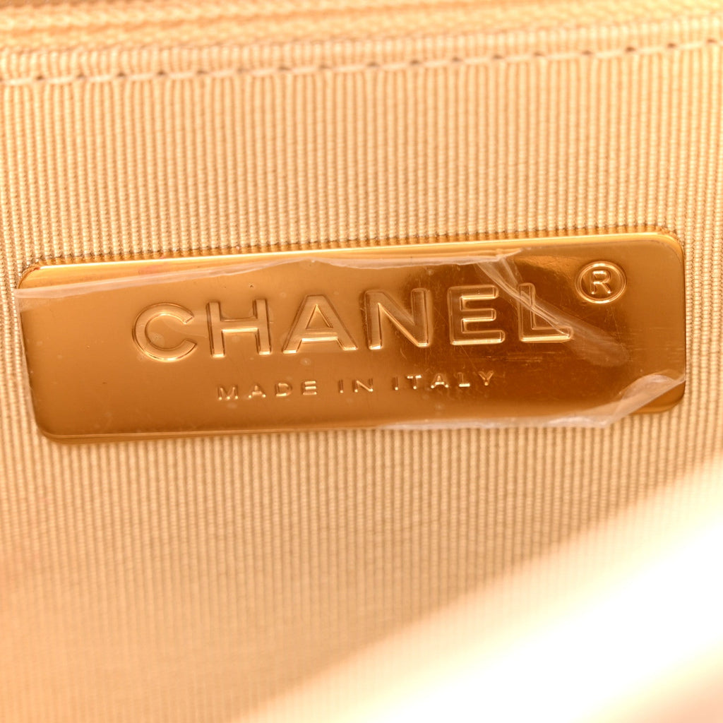 Chanel Goatskin Quilted Medium Chanel 19 Flap Beige