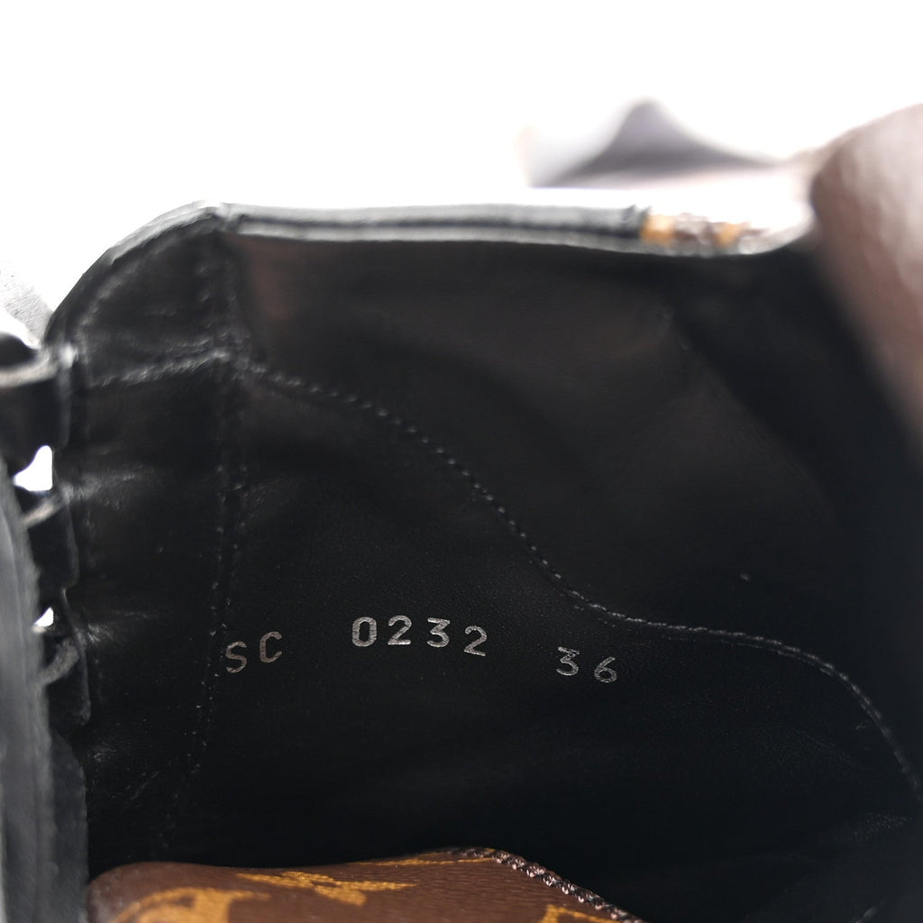 Louis Vuitton Suede Calfskin Monogram Laureate Platform Desert Boots 36 Black