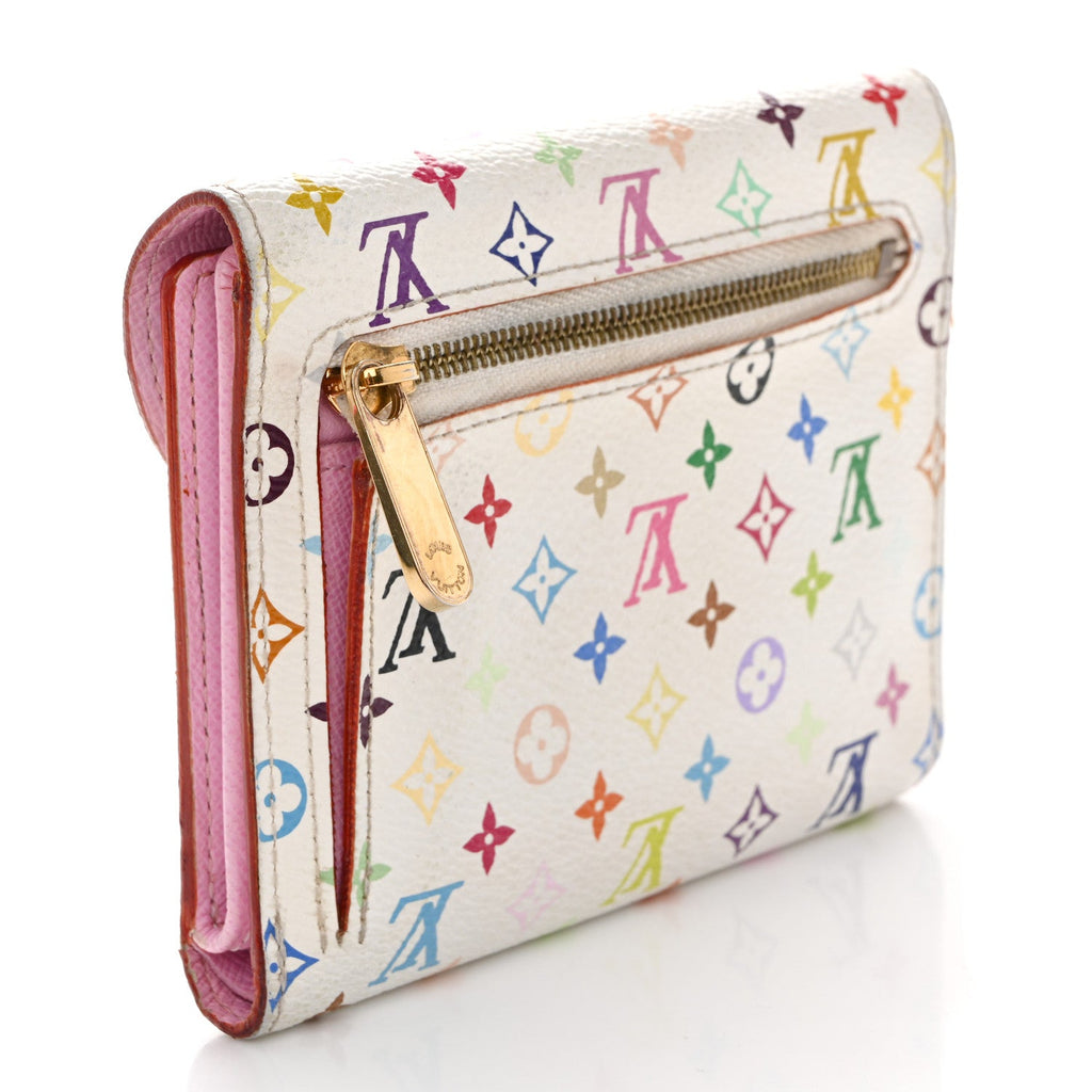 Louis Vuitton Monogram Multicolor Joey Wallet White Litchi