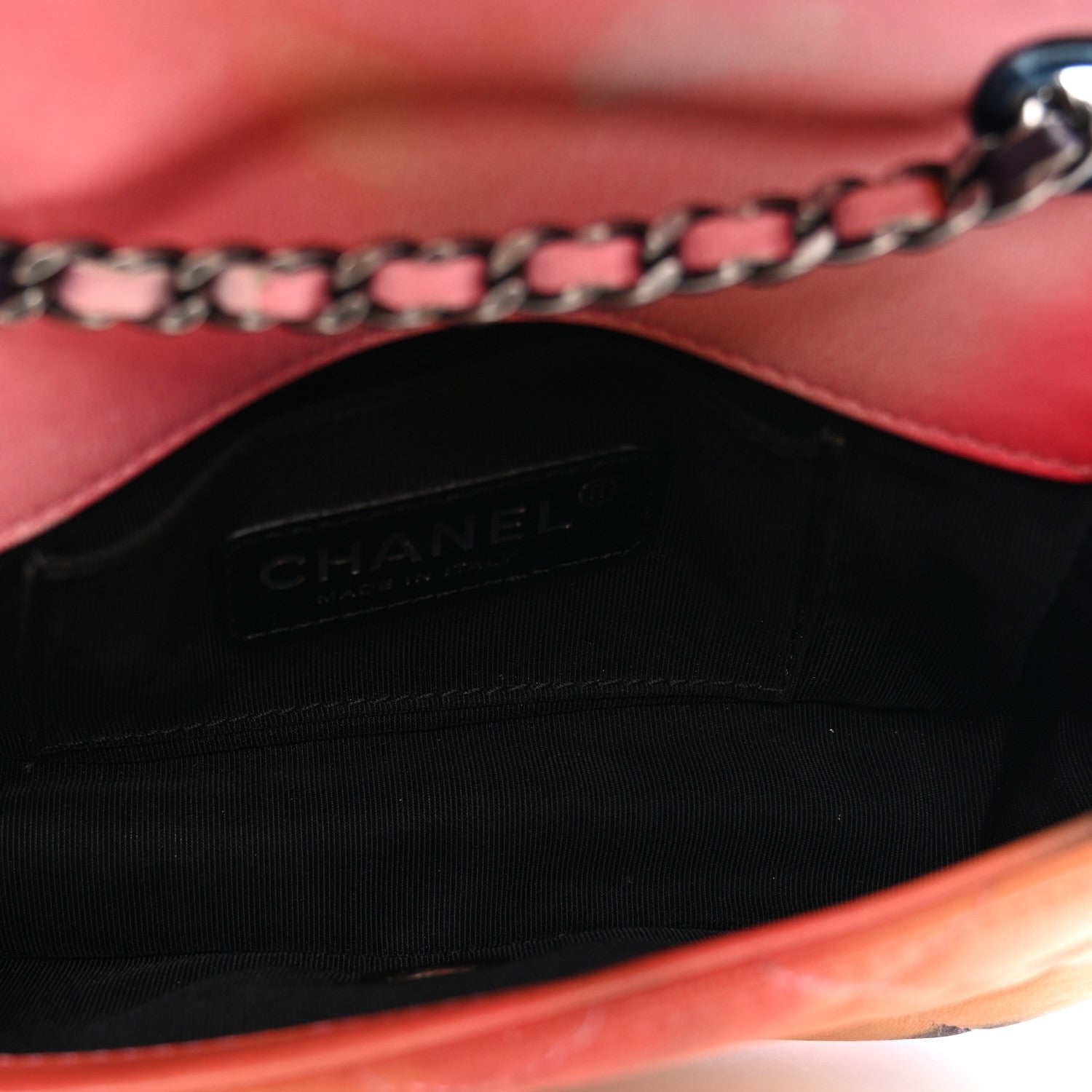 Chanel Printed Lambskin Quilted Small Flower Power Flap Ecru Orange Red Purple