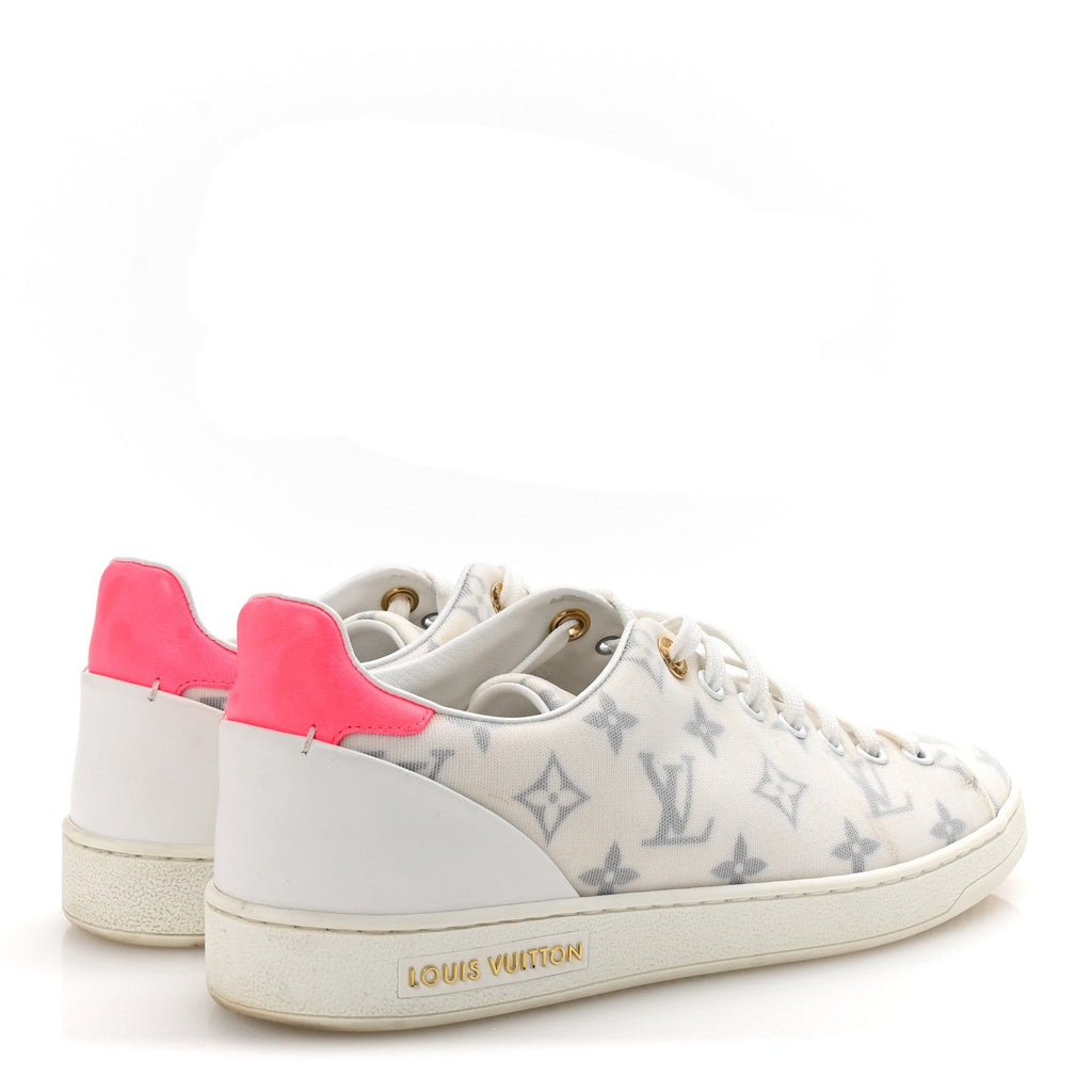 Louis Vuitton Technical Fabric Calfskin Monogram Frontrow Sneakers 39 Pink