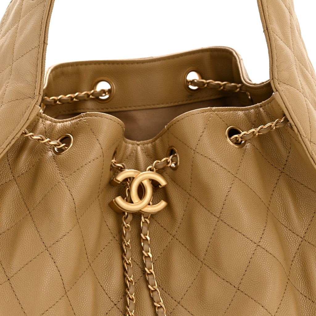 Chanel Caviar Quilted Medium Chanel 25 Handbag Dark Beige