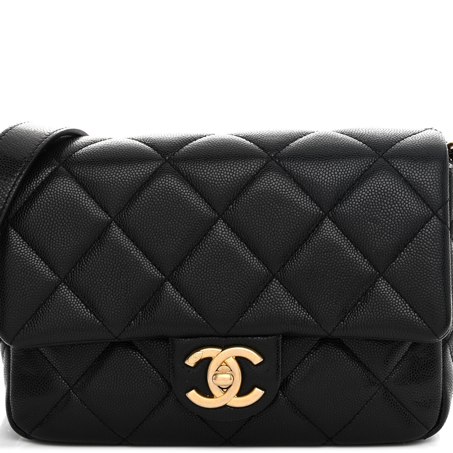 Chanel Caviar Quilted Small Twist Your Buttons Flap Black