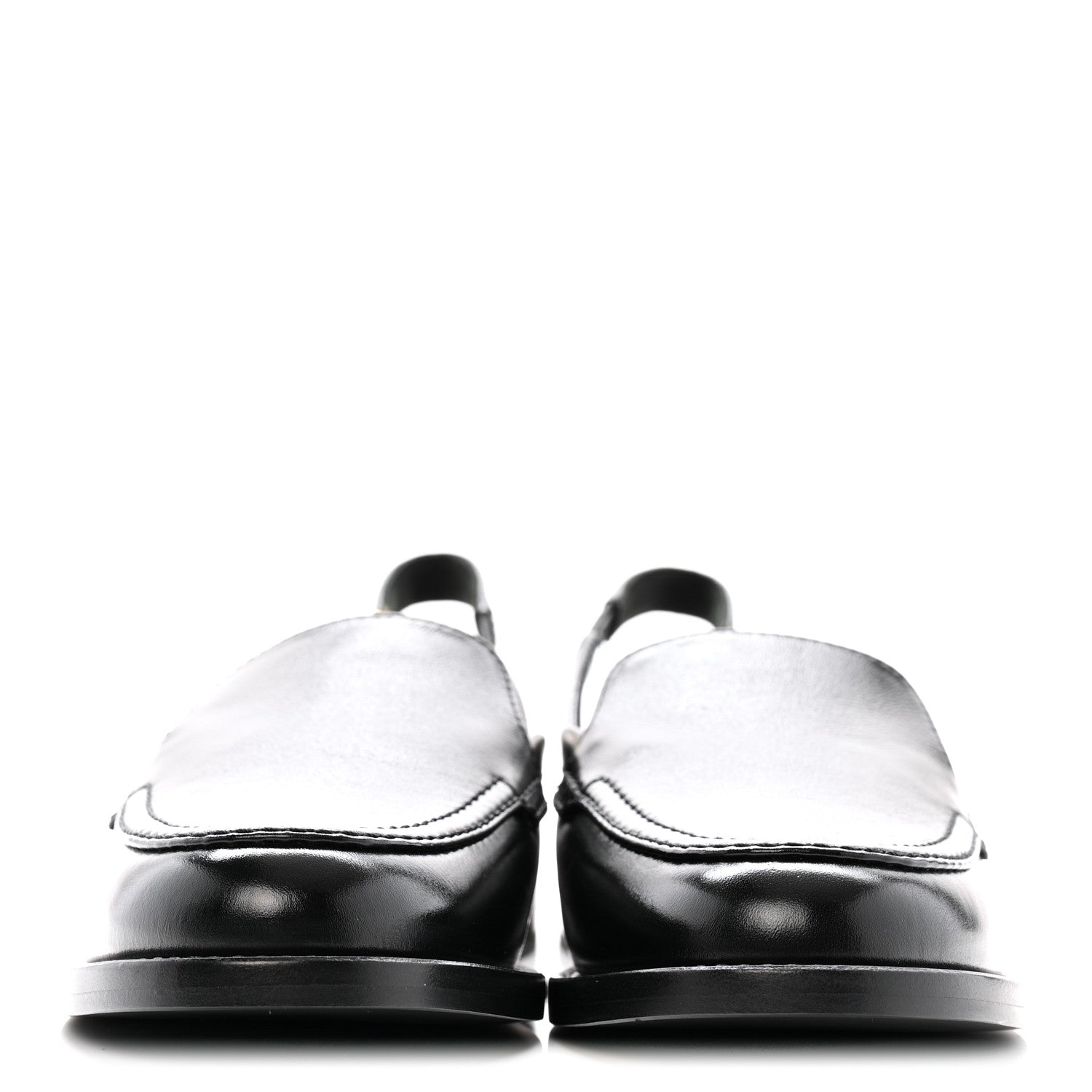 Glazed Calfskin CC Slingback Flats 38.5 Black