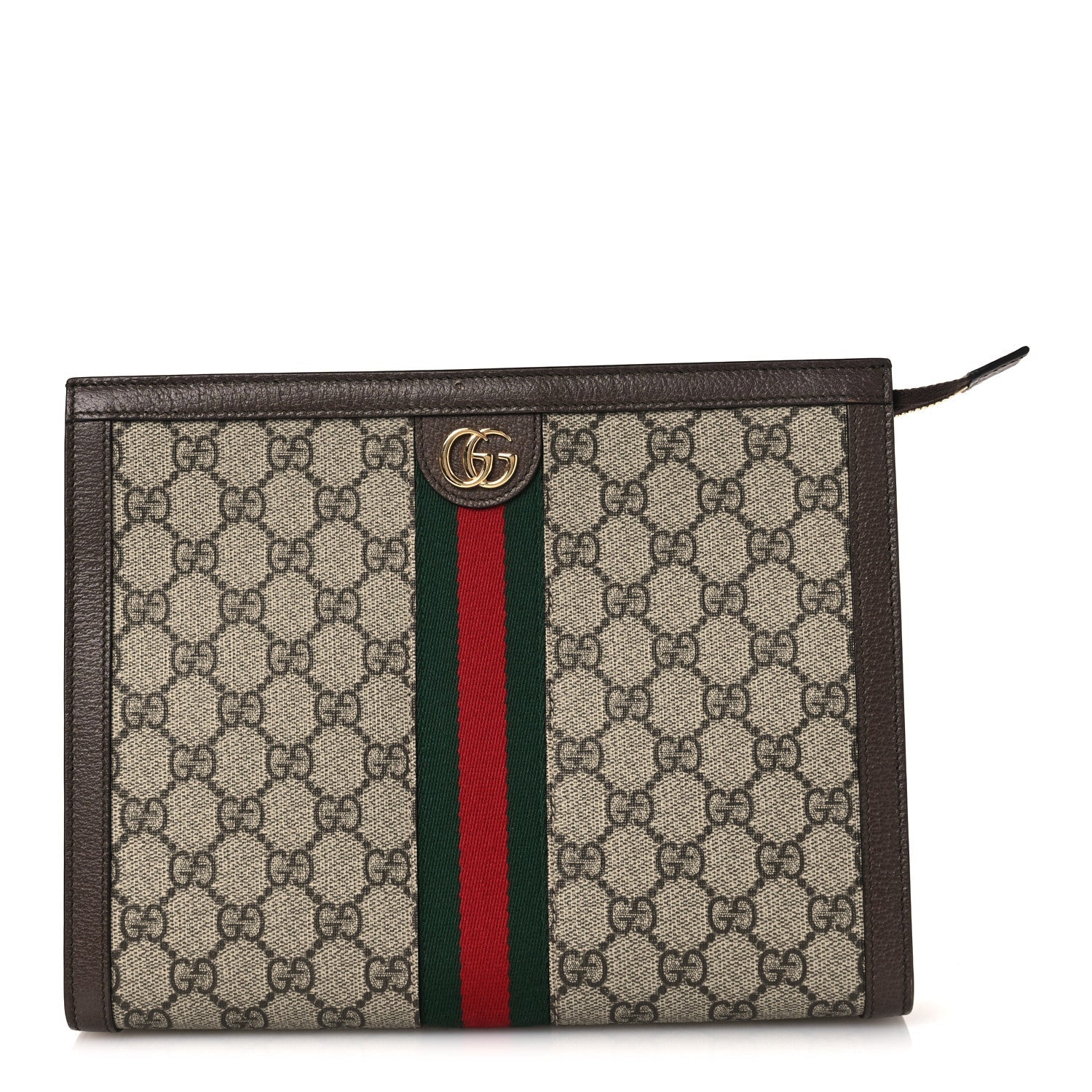 Gucci GG Supreme Monogram Web Ophidia Pouch Brown
