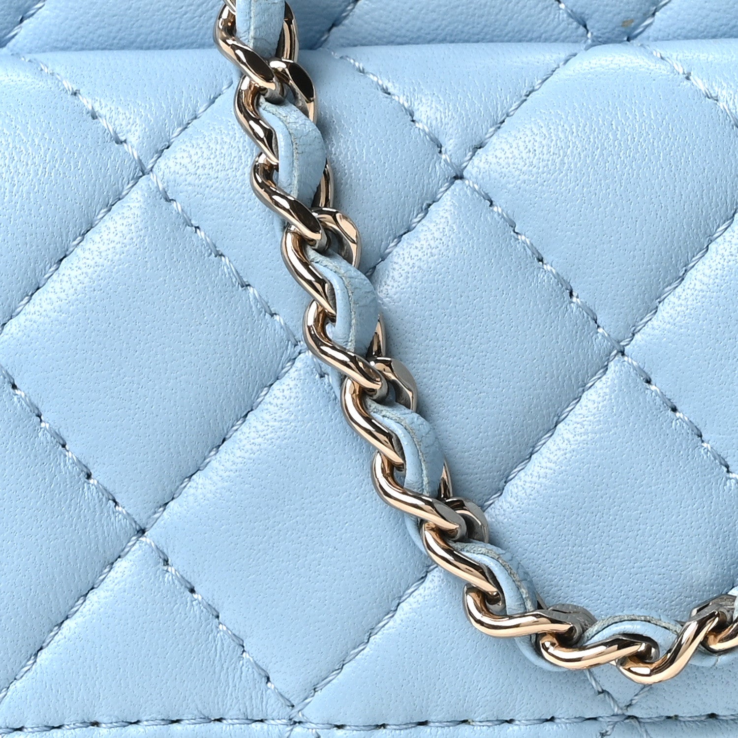 Chanel Lambskin Quilted CC In Love Heart Bag Light Blue