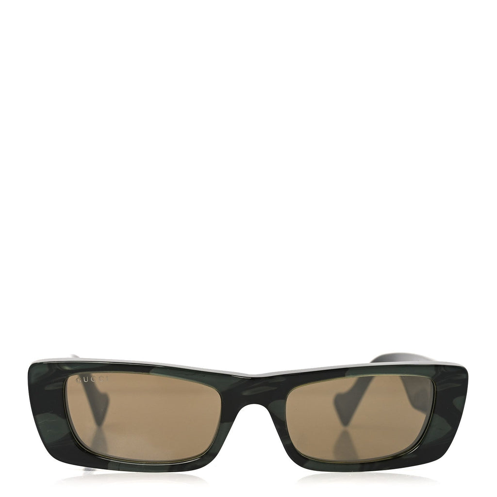 Gucci Acetate Rectangular Sunglasses GG0516S Green Bronze