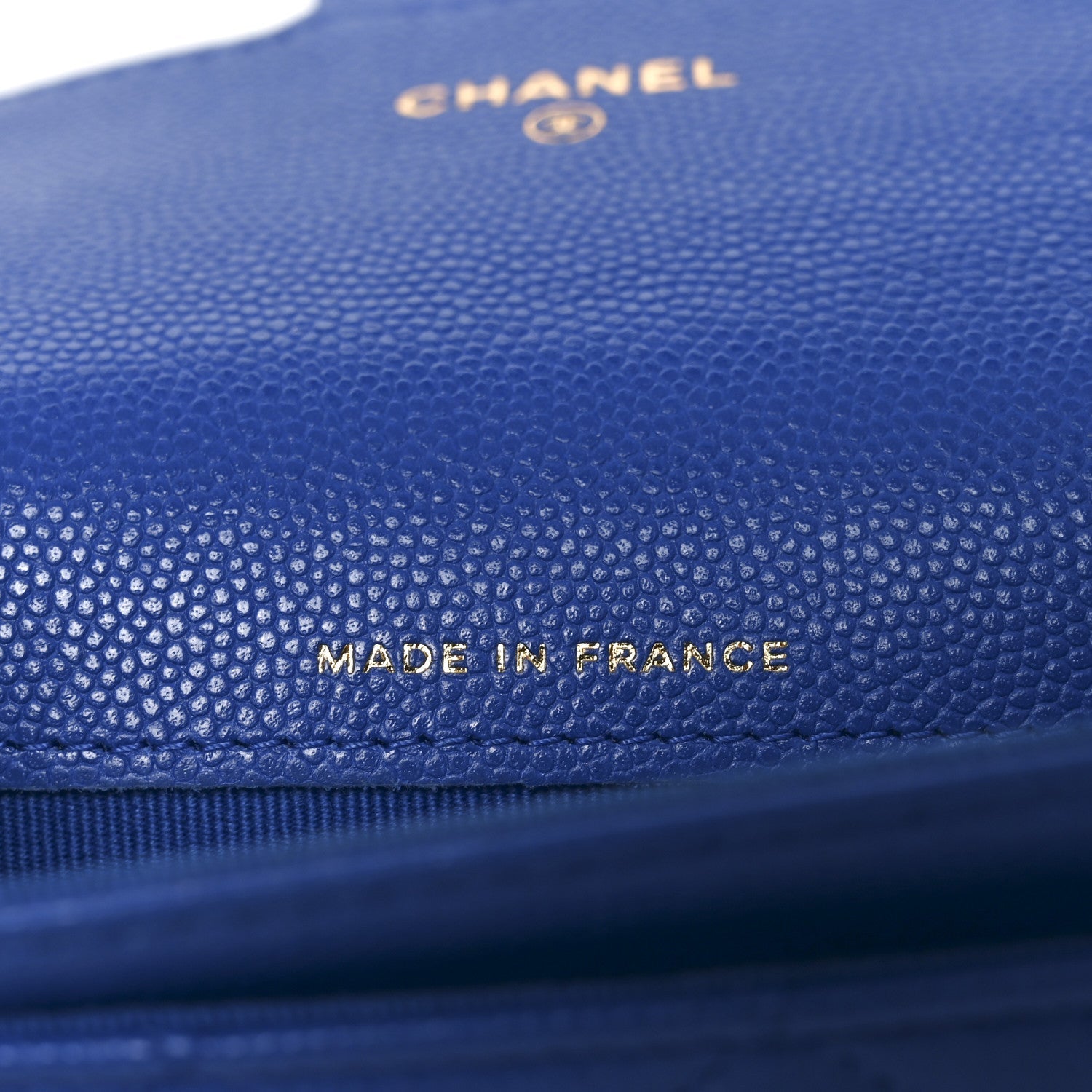 Caviar Quilted Flap Card Holder Wallet Blue