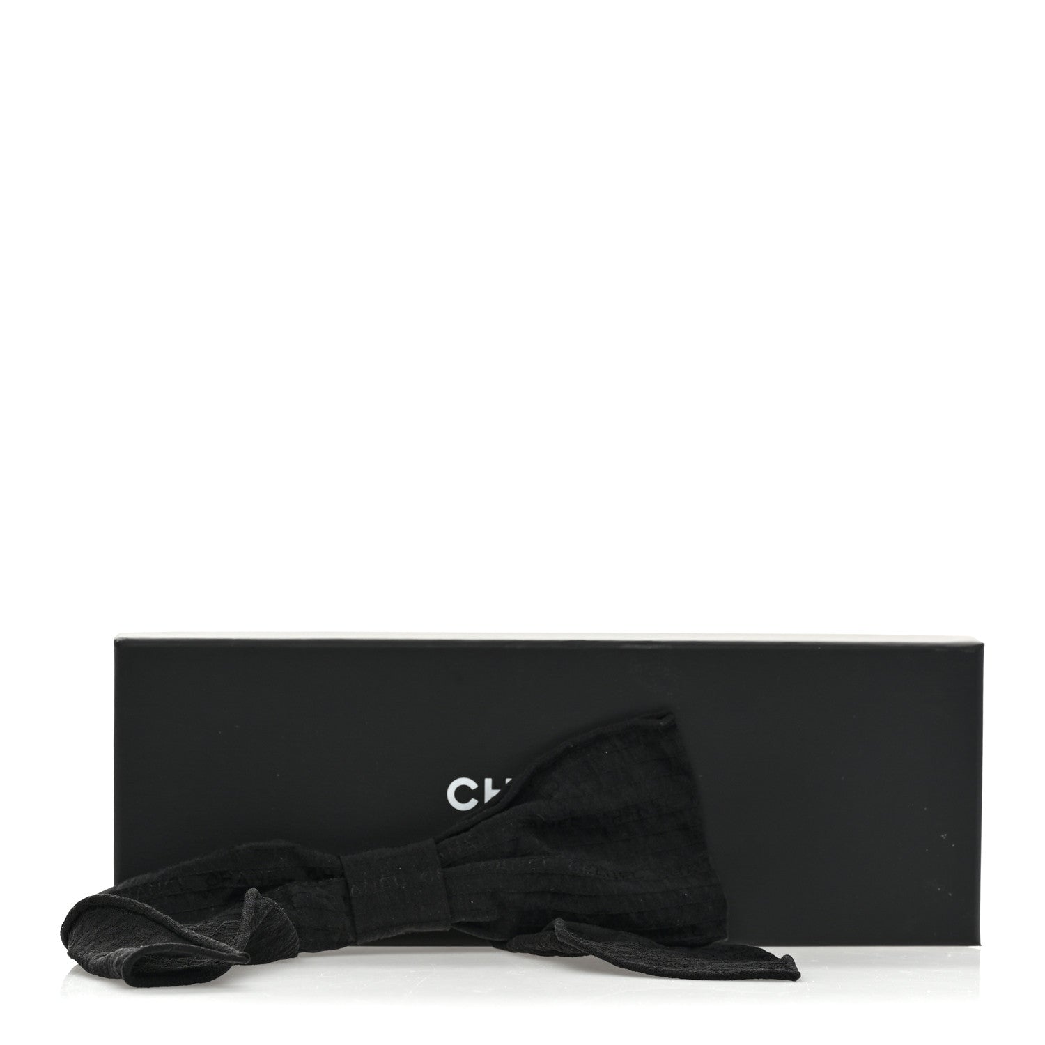 Chanel Silk Bow Hair Clip Black