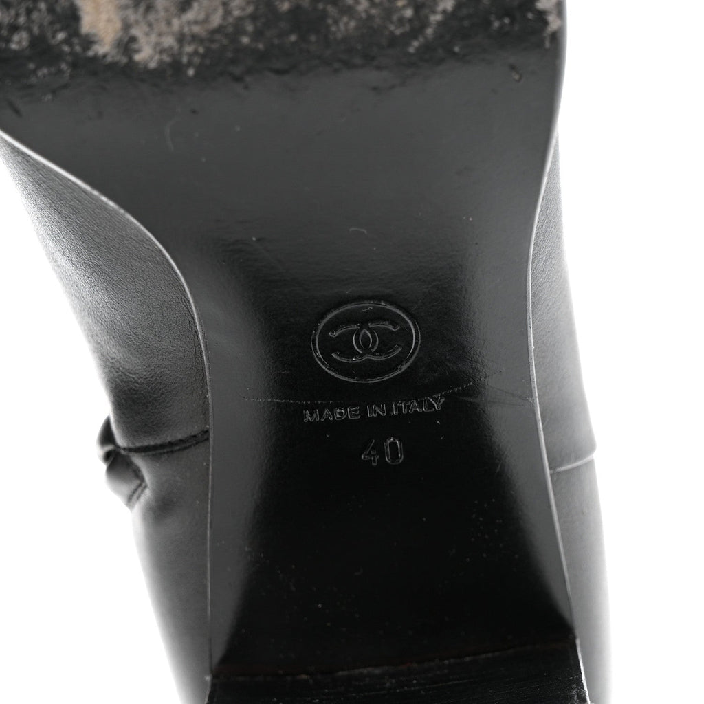 Calfskin CC Ankle Boots 40 Black