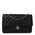 Chanel Caviar Quilted Jumbo Double Flap Black