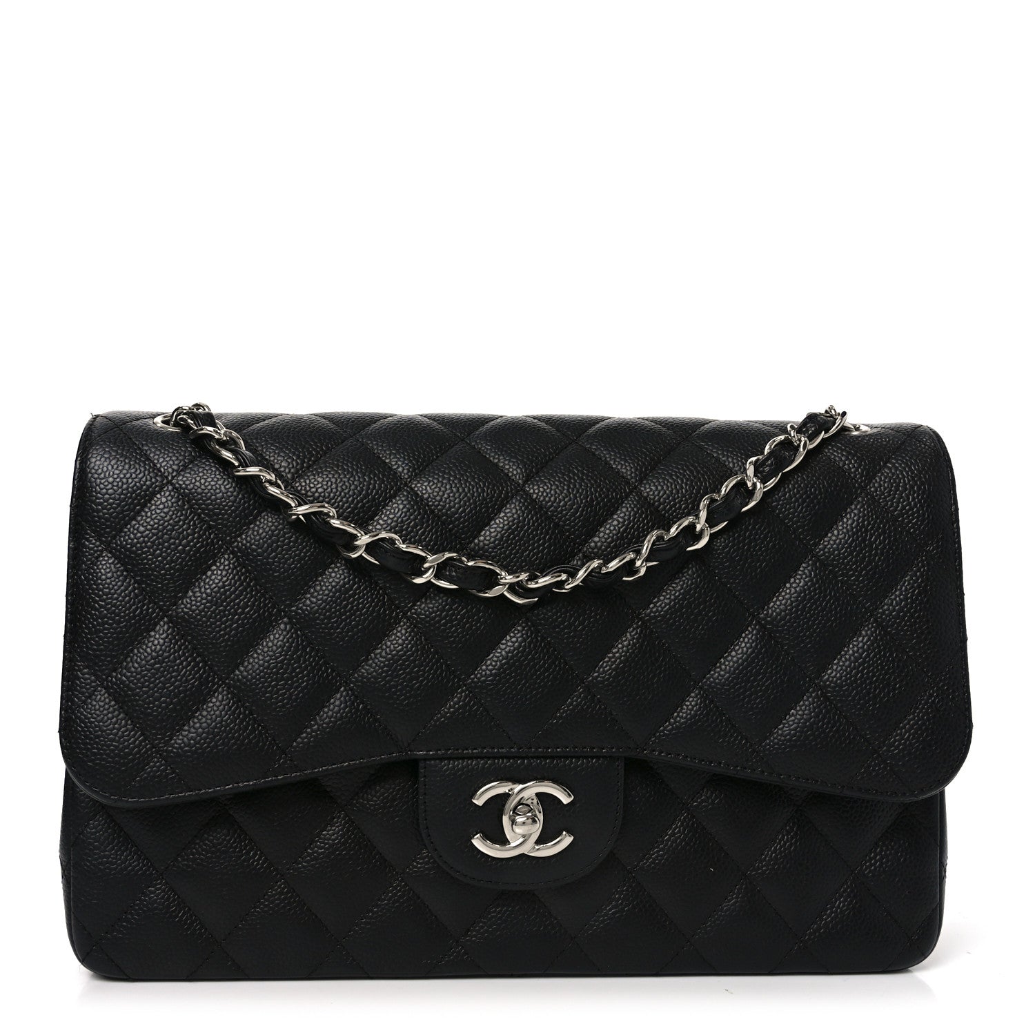 Chanel Caviar Quilted Jumbo Double Flap Black