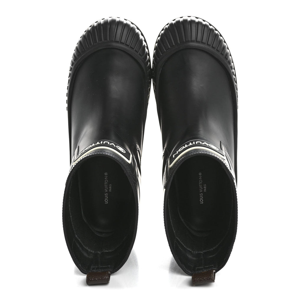 Louis Vuitton Calfskin Polar Flat Ankle Boots 38 Black