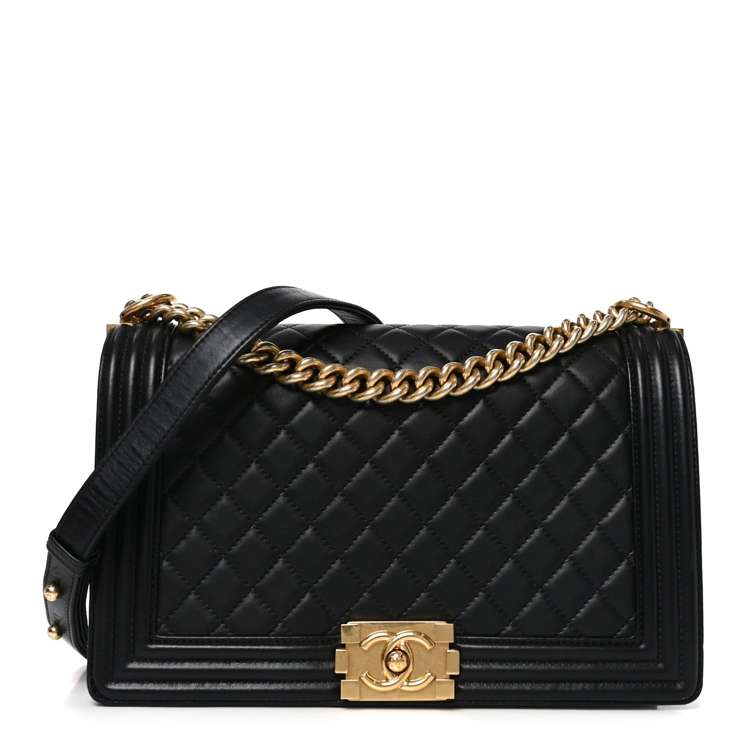 Chanel Lambskin Quilted New Medium Boy Flap Black