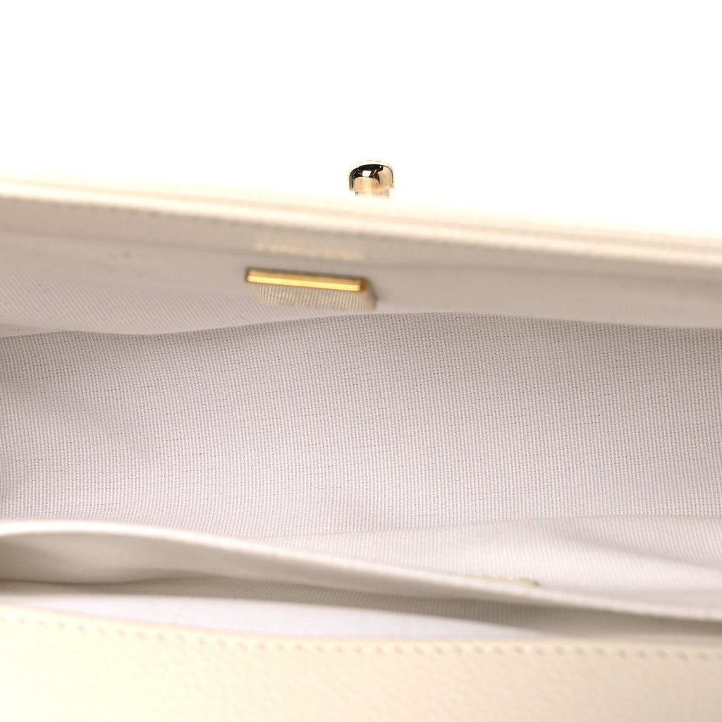 Chanel Caviar Quilted Medium Boy Flap White