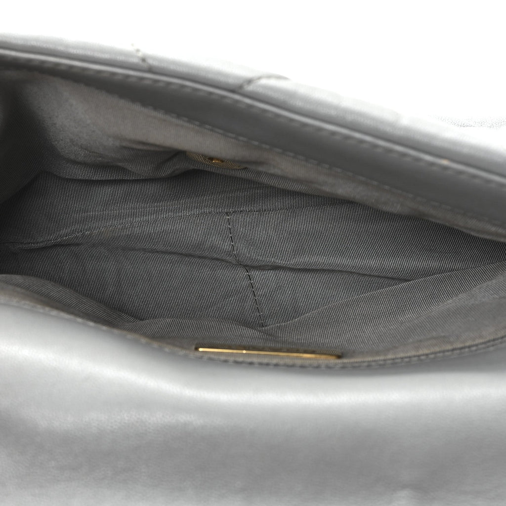 Chanel Goatskin Quilted Medium Chanel 19 Flap Grey