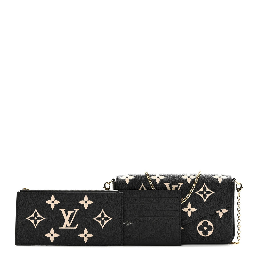 Louis Vuitton Empreinte Monogram Giant Felicie Pochette Black Beige