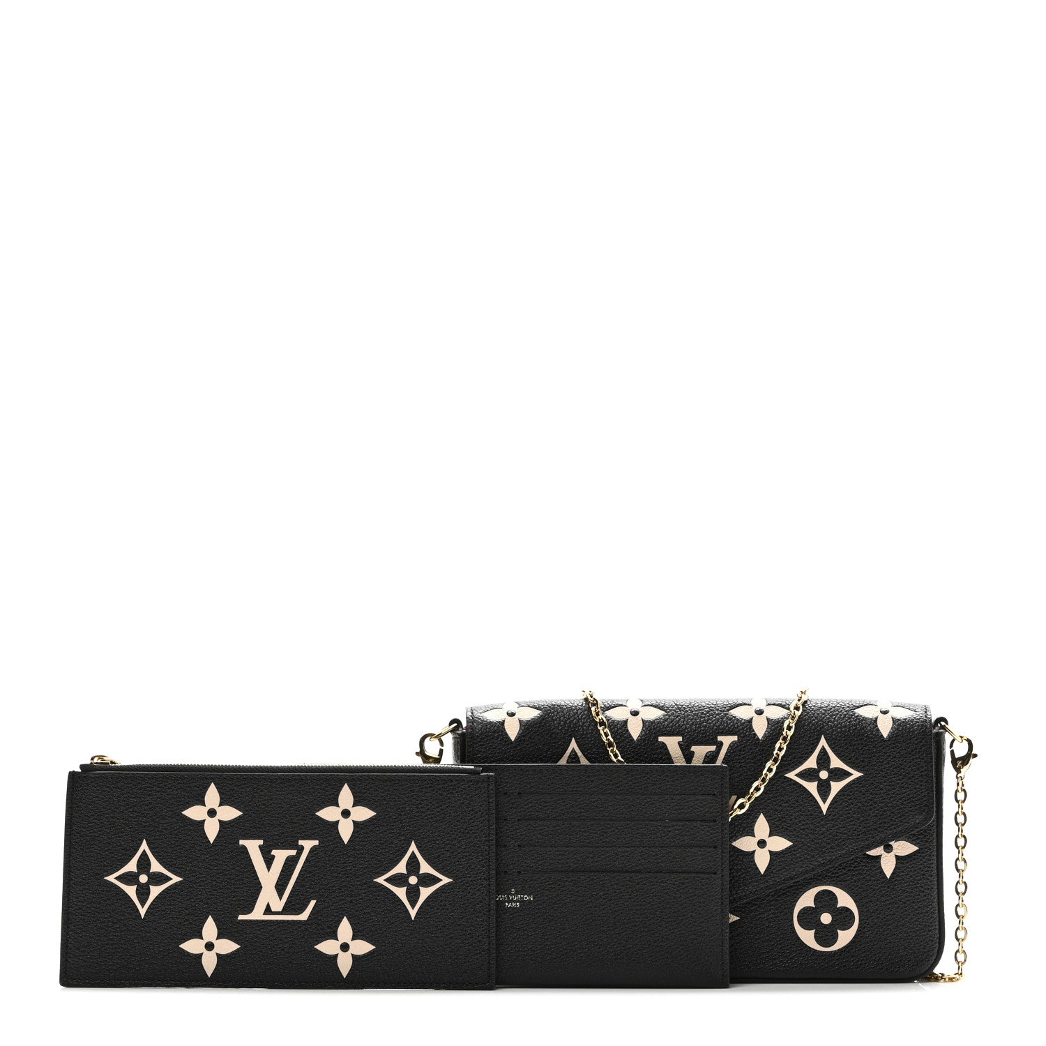 Louis Vuitton Empreinte Monogram Giant Felicie Pochette Black Beige