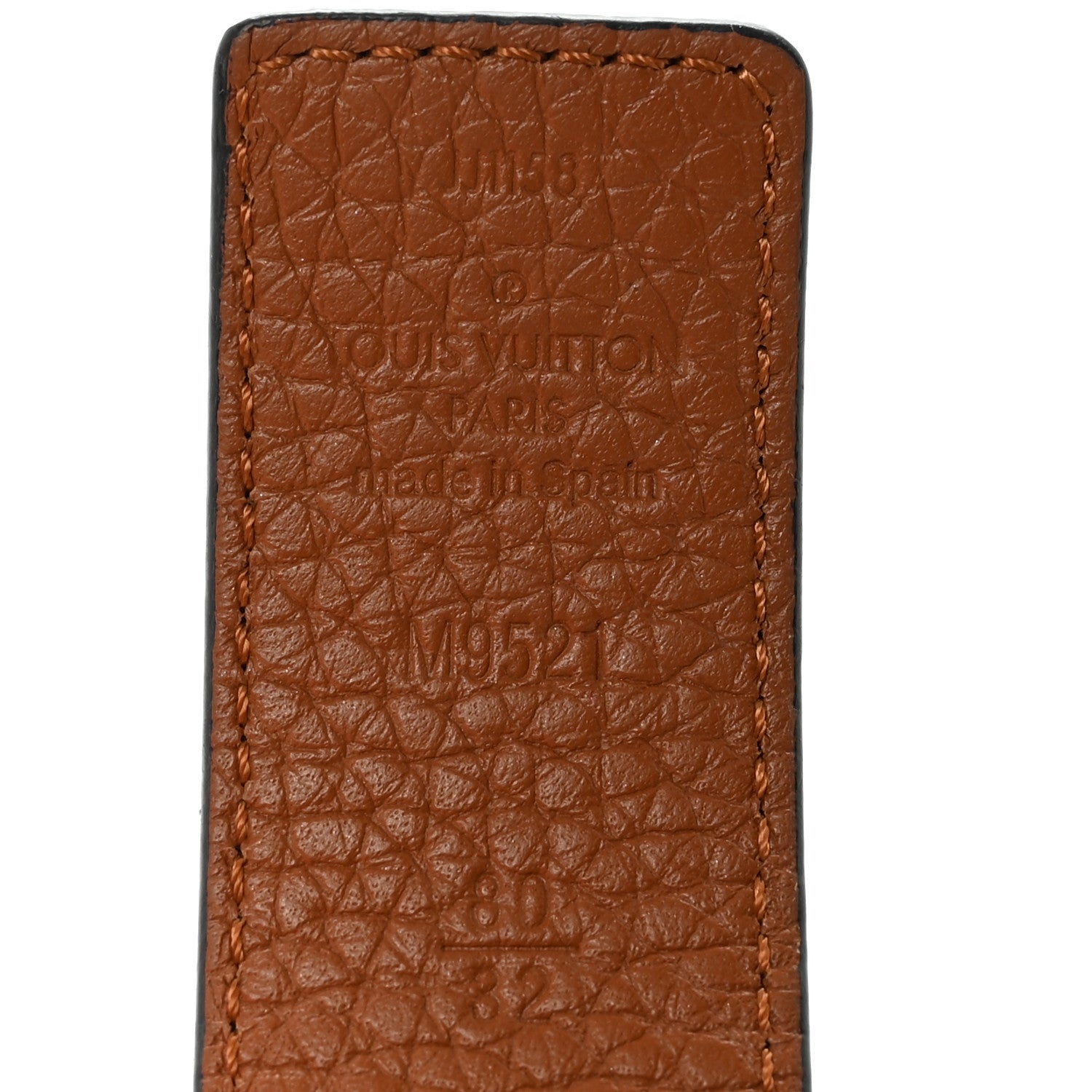 Louis Vuitton Taurillon Calfskin 30mm LV Initiales Reversible 80 32 Belt Black