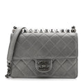 Chanel Metallic Goatskin Quilted Small Chic Pearls Flap Silver