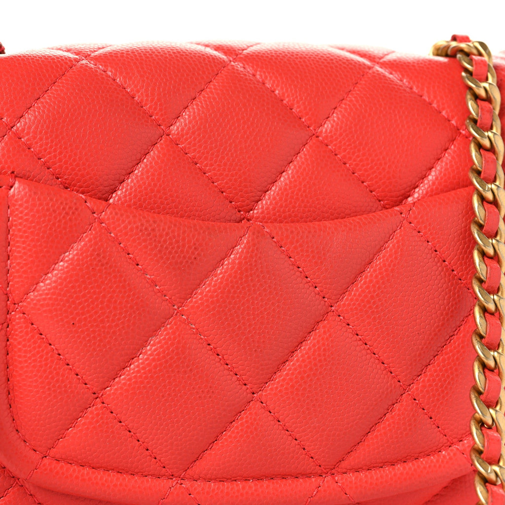Chanel Caviar Quilted Mini Sweet Classic Flap Red