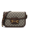 Gucci GG Supreme Monogram Horsebit 1955 Shoulder Bag Beige Brown Sugar