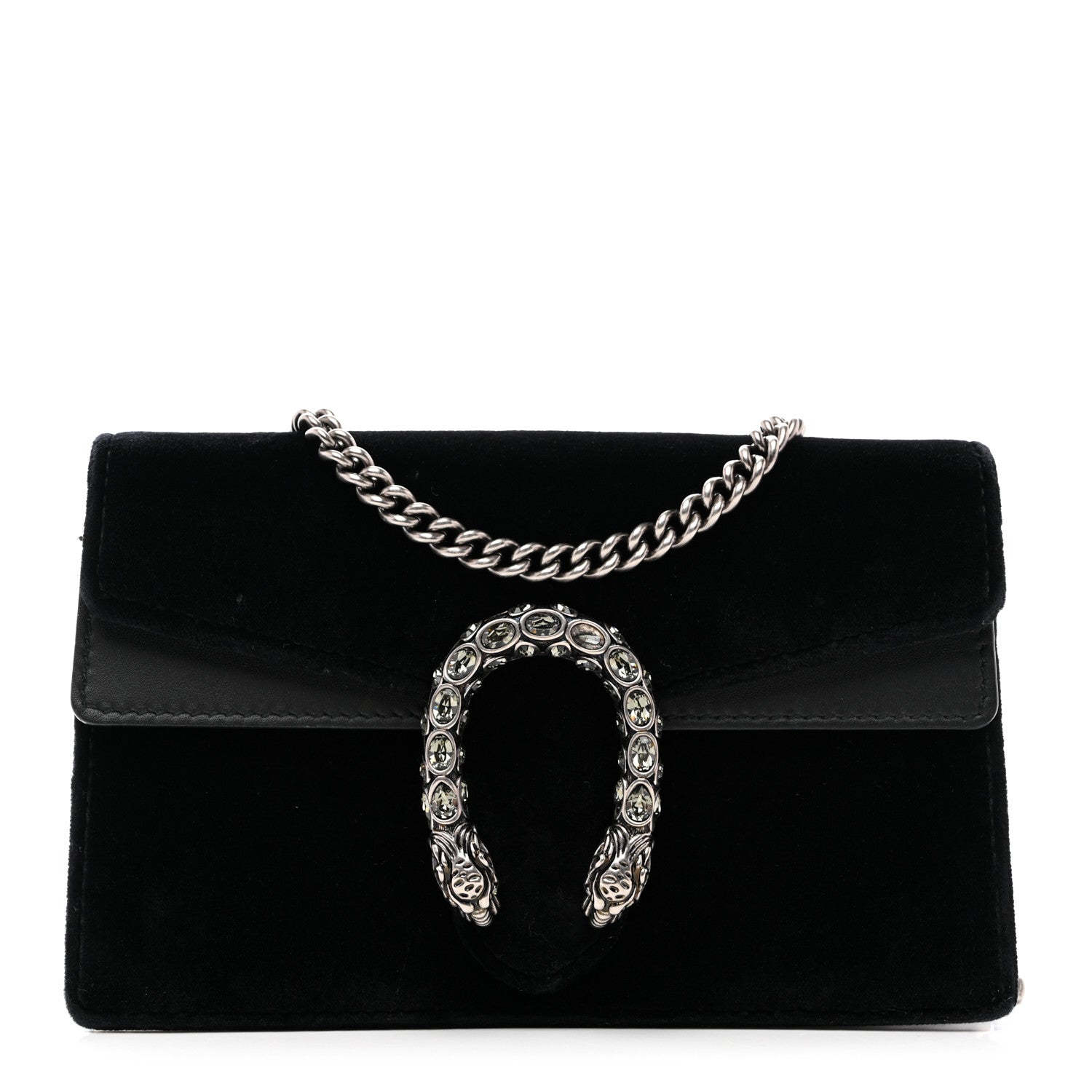 Gucci Suede Super Mini Dionysus Shoulder Bag Black