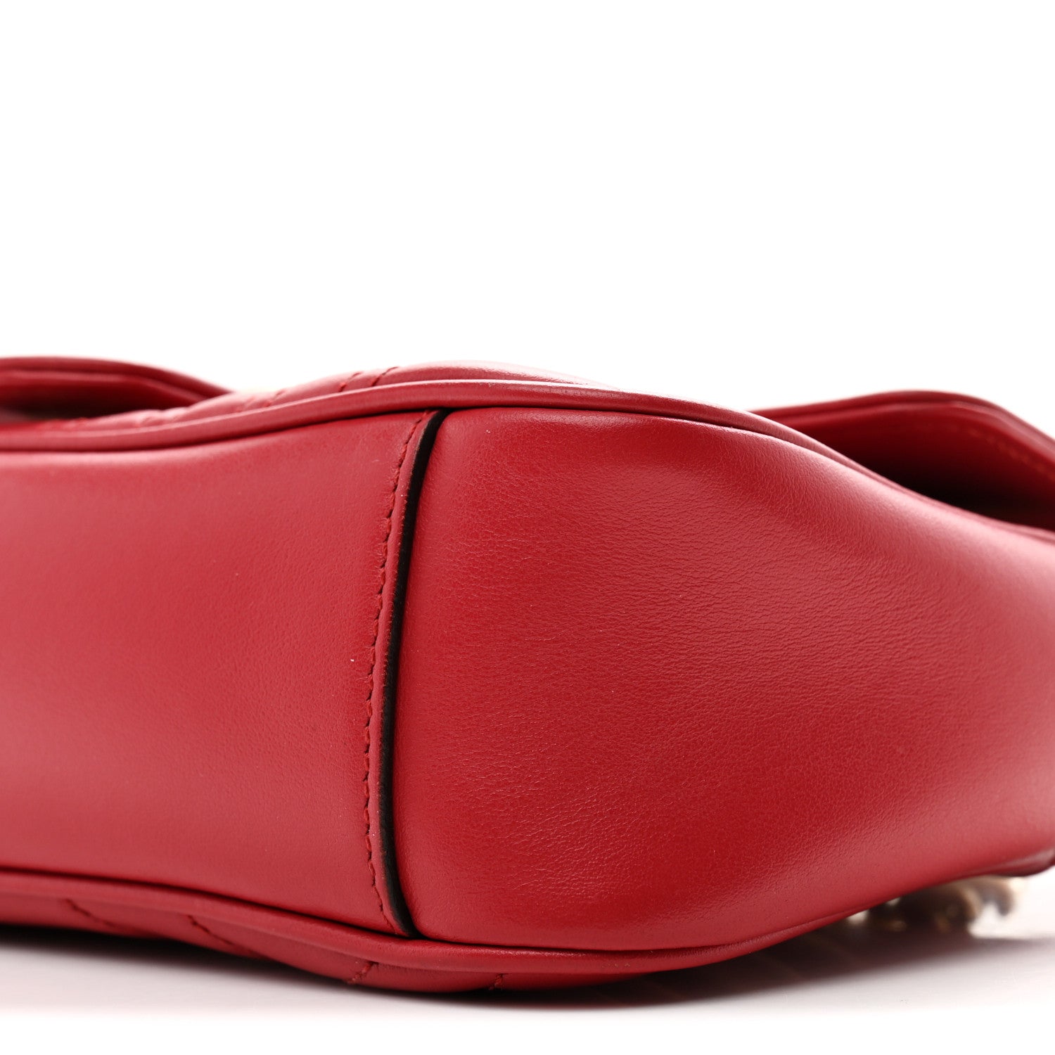 Gucci Calfskin Matelasse Mini GG Marmont Shoulder Bag Hibiscus Red