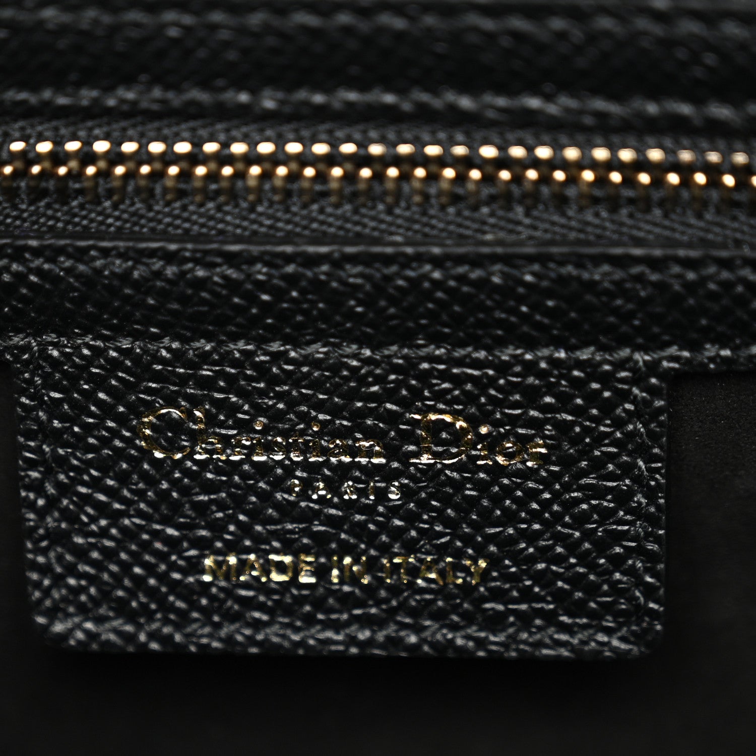 Christian Dior Grained Calfskin Saddle Bag With Strap Black