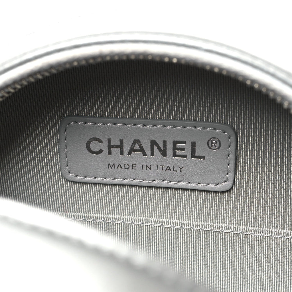 Chanel Metallic Glazed Calfskin Round As Earth Evening Bag Silver
