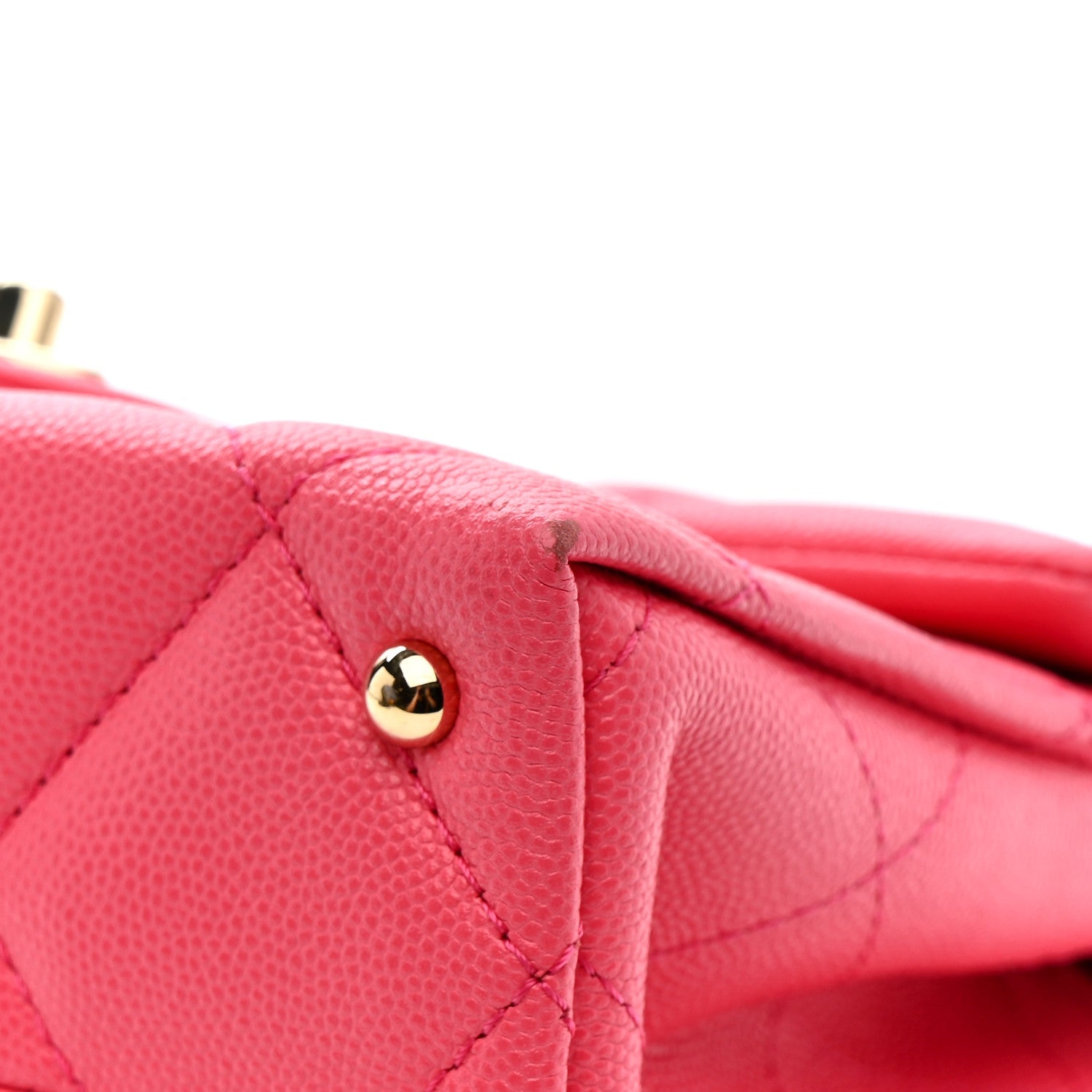 Chanel Caviar Quilted Mini Retro Twist Top Handle Flap Pink