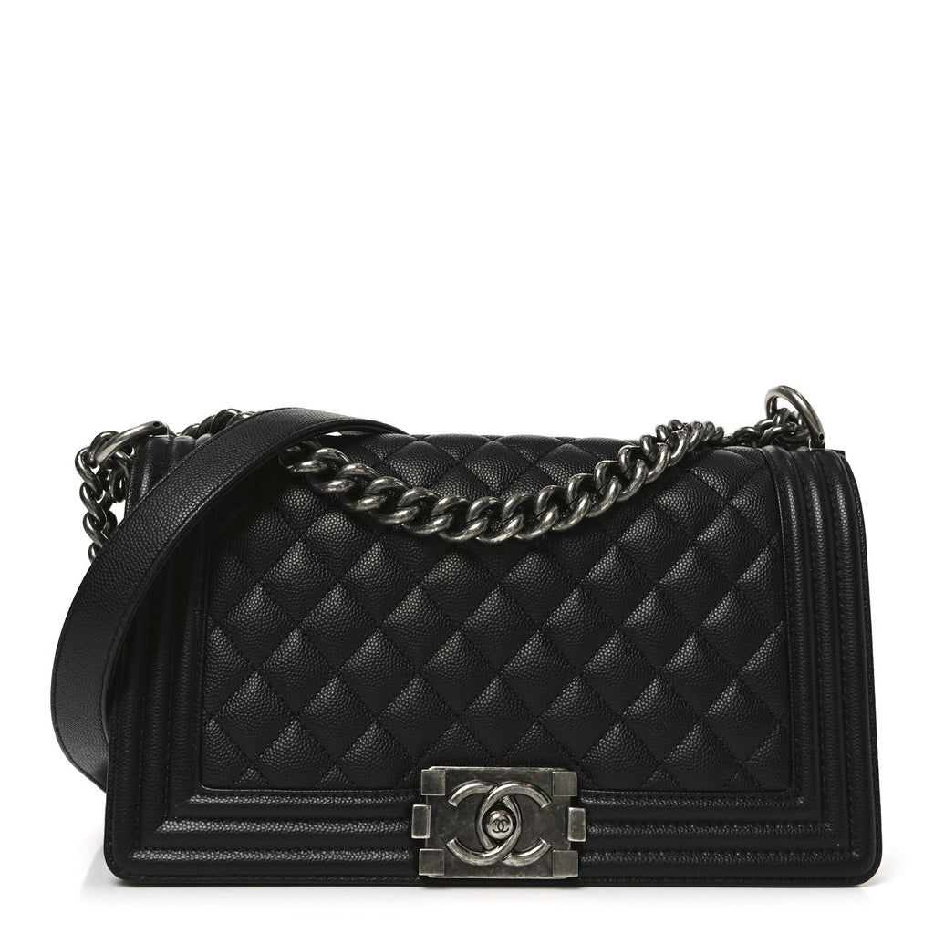 Chanel Caviar Quilted Medium Boy Flap Black