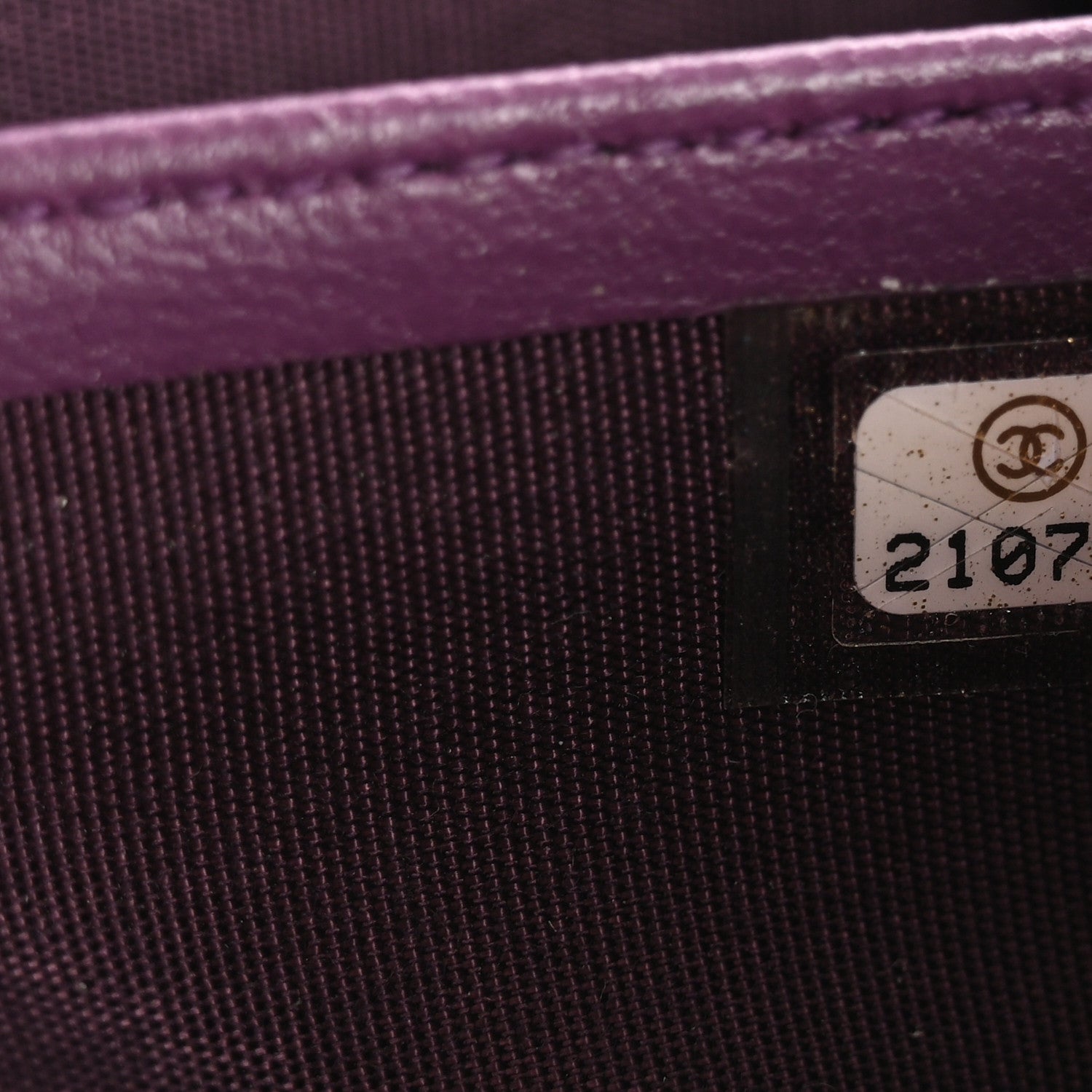 Lambskin Quilted Boy Zip Around Wallet Purple