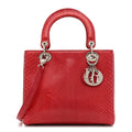 Christian Dior Snakeskin Medium Lady Dior Pink