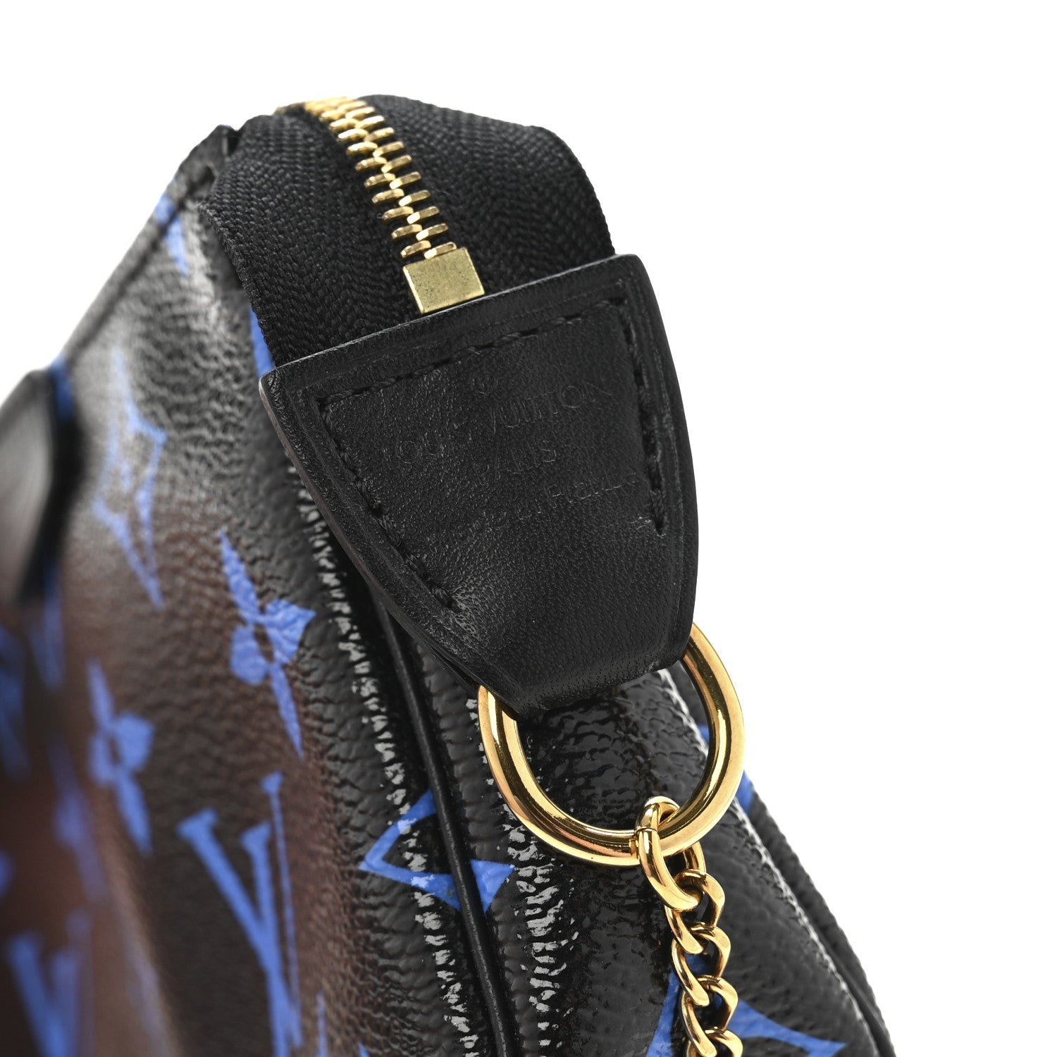 Louis Vuitton Colored Monogram Mini Pochette Accessories Blue Black