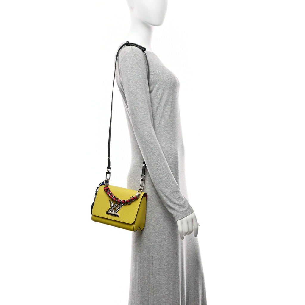 Louis Vuitton Epi Twist Braided Strap Shoulder Bag PM Vert Acide