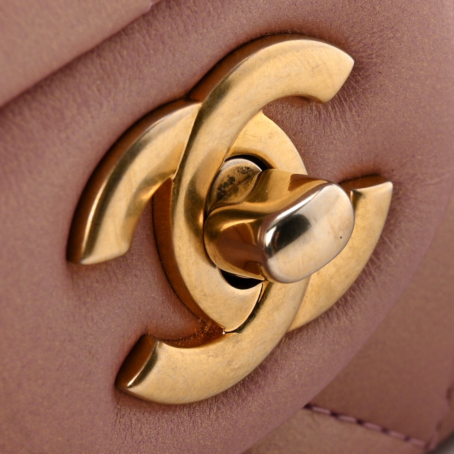 Chanel Iridescent Lambskin Quilted Mini Top Handle Rectangular Flap Pink