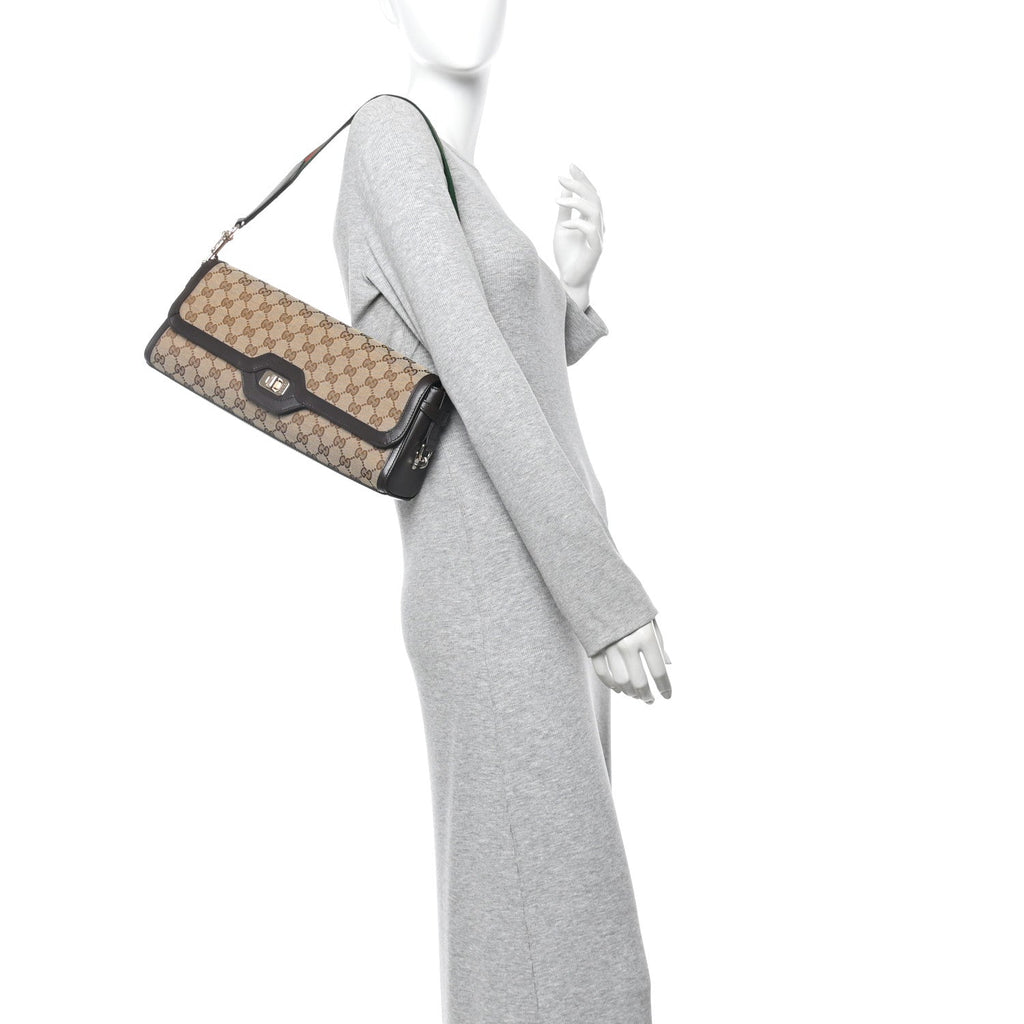Gucci GG Monogram Medium Luce Shoulder Bag Beige Ebony