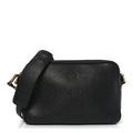 Prada Glace Calfskin Embossed Logo Crossbody Black