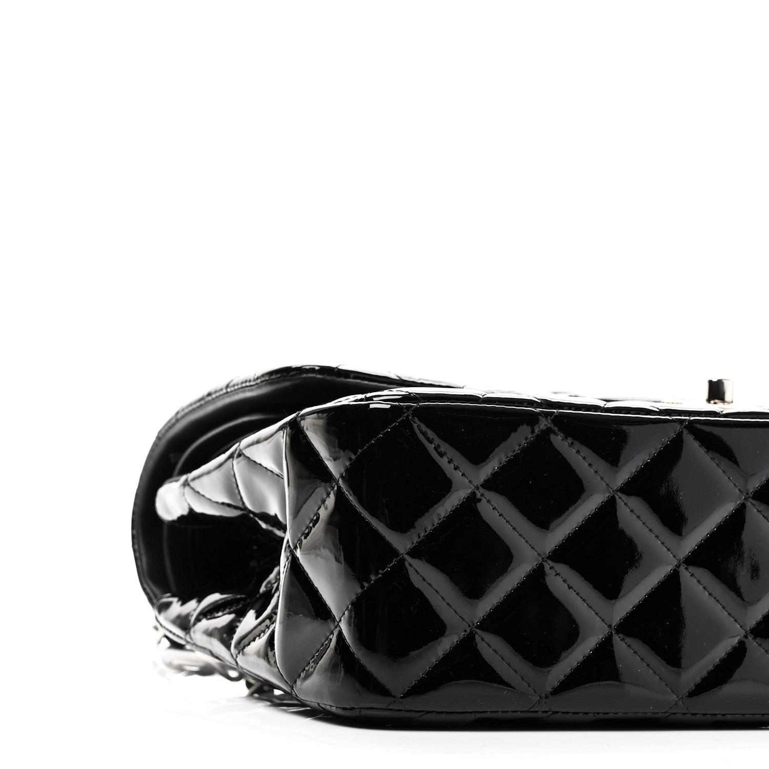 Chanel Patent Quilted Jumbo Double Flap Black
